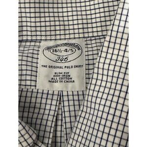 BROOKS BROTHERS 346  16.5 - 4/5  Button Down Long Sleeve Slim Fit Cotton Shirt